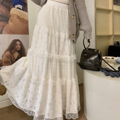 OOTD: Bow Knot Long Sleeve Tee + Maxi Skirt + Aesthetic Bow Shoulder Bag