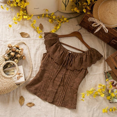 French Lace Ruffled Collar Blouse - fairypeony