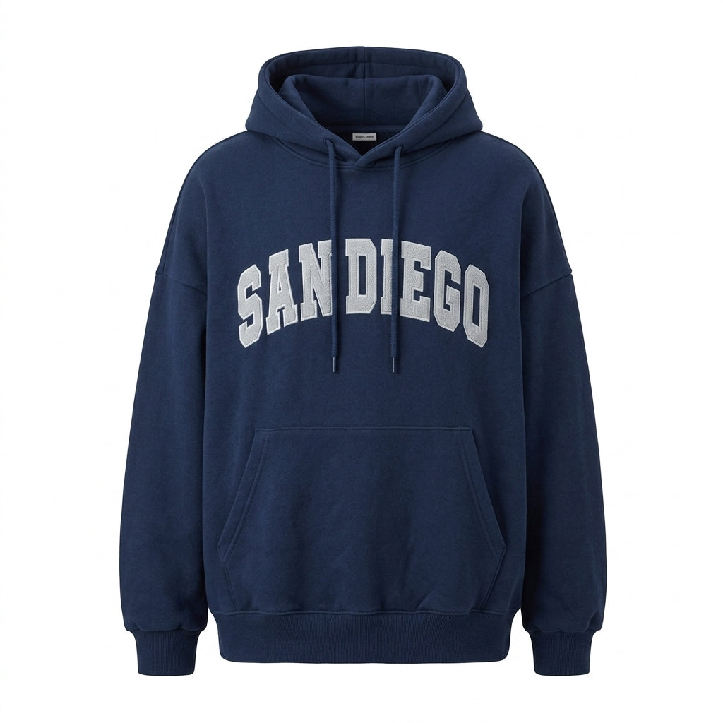 Vintage Embroidered Logo Oversized Hoodie