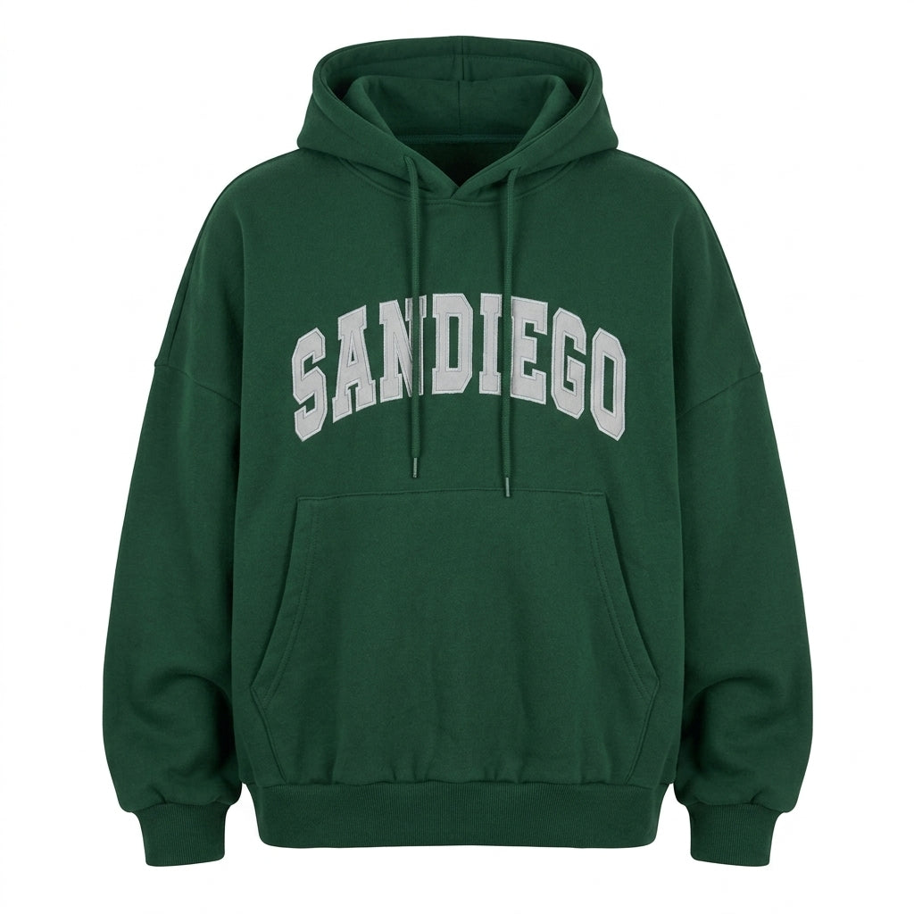 Vintage Embroidered Logo Oversized Hoodie
