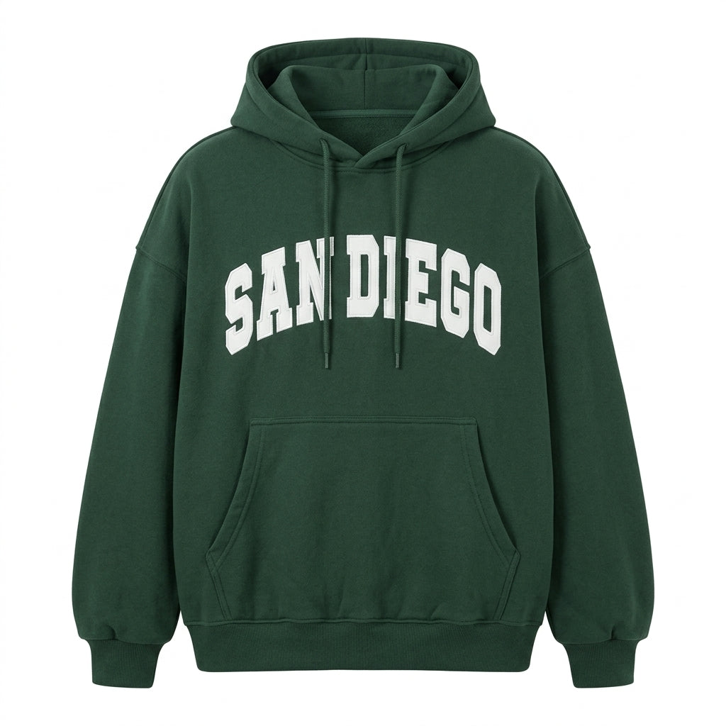 Vintage Embroidered Logo Oversized Hoodie