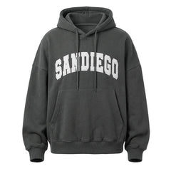 Vintage Embroidered Logo Oversized Hoodie