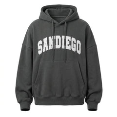Vintage Embroidered Logo Oversized Hoodie