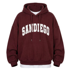 Vintage Embroidered Logo Oversized Hoodie