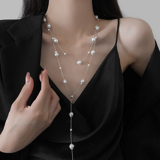 Irregular Long Pearl Necklace