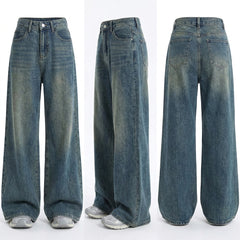 Vintage Washed Straight-Leg Jeans