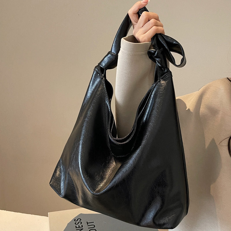 Large Capacity Pu Leather Shoulder Bag - fairypeony