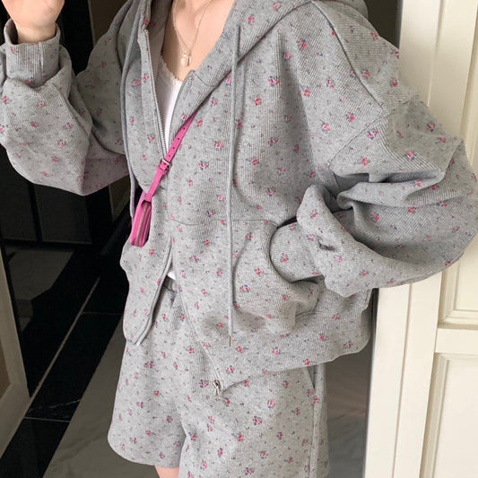 Loose Floral Printed Two-piece Set