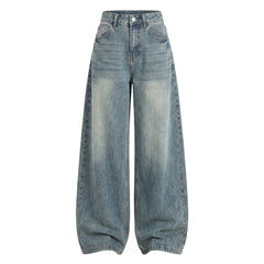 Loose Wide-Leg Jeans – High-Waist Vintage Denim in S–4XL