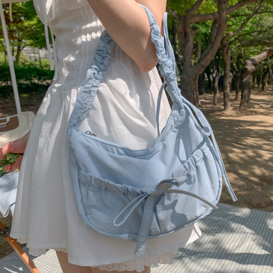 Mini Wrinkle Bowknot Shoulder Bag