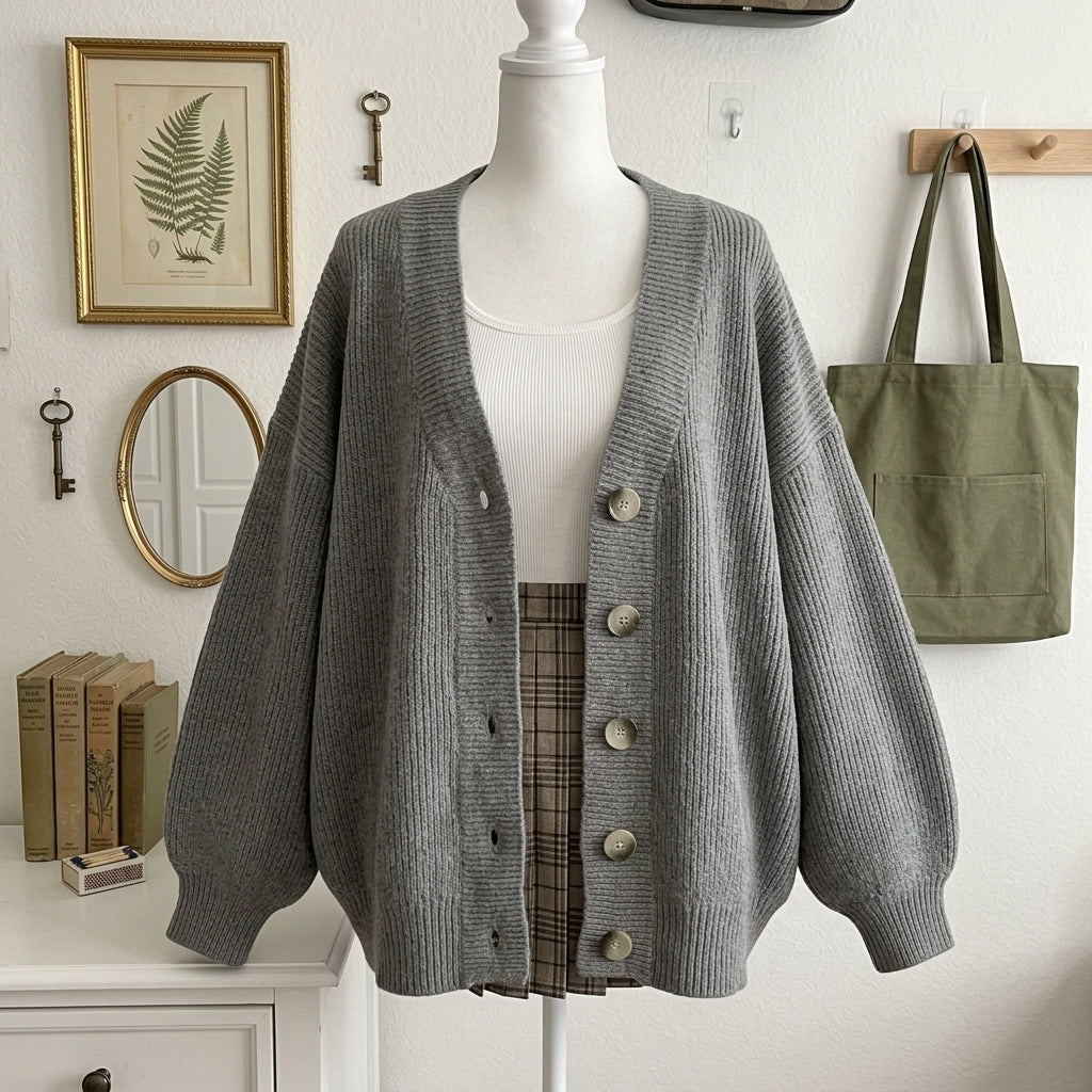Loose Fit Open-Front Sweater