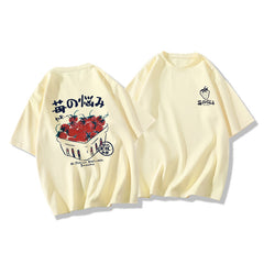 Strawberry Print Oversized T-shirt