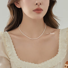 Galaxy Silver Pearl Necklace