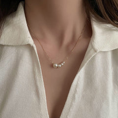 Double-layer Pearl Camellia Necklace - fairypeony