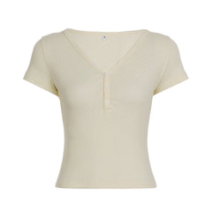 V-neck Short Sleeve Slim Tee