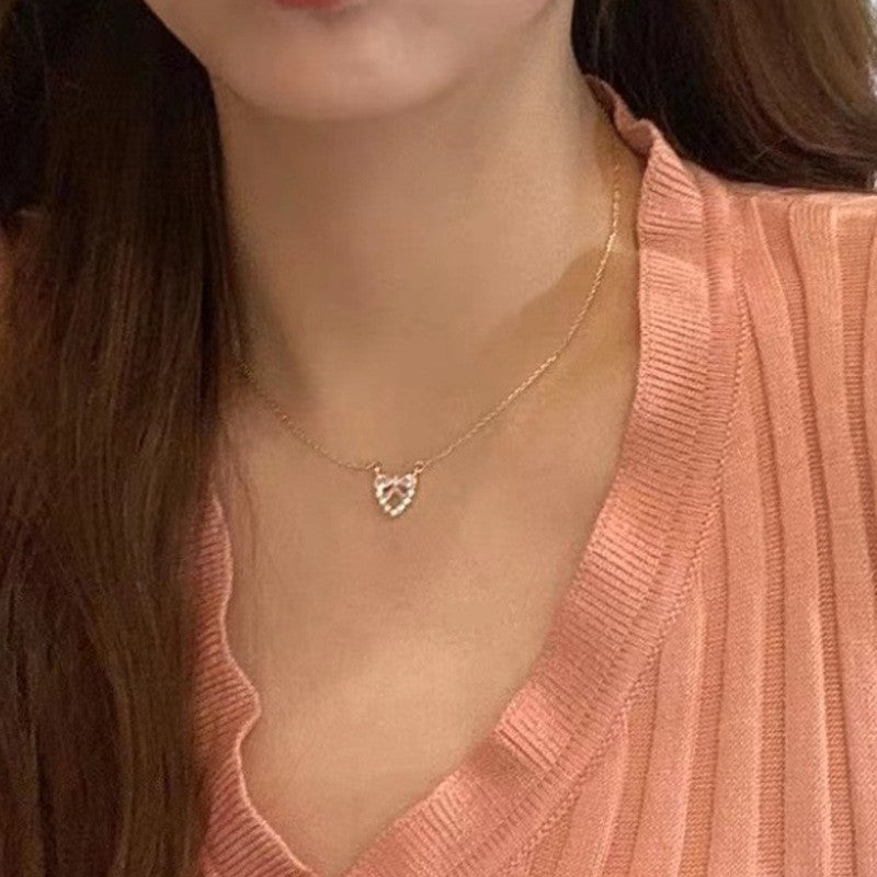 Double-layer Pearl Camellia Necklace - fairypeony