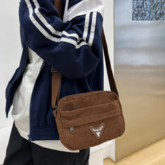 Vintage Corduroy Crossbody Bag