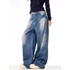 Vintage Light Wash Low Waist Baggy Jeans