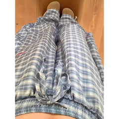 Aesthetic Checkered Print Baggy Pants