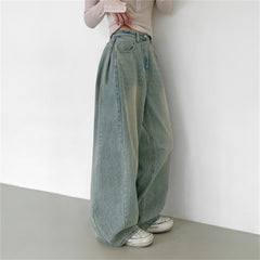 Casual Light Wash High Waist Baggy Jeans