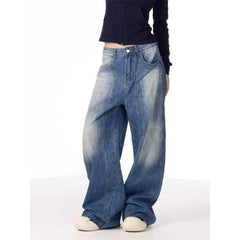 Vintage Light Wash Low Waist Baggy Jeans