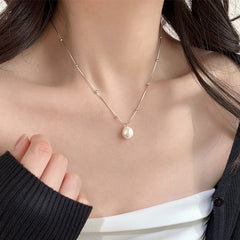 Galaxy Silver Pearl Necklace