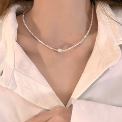 Galaxy Silver Pearl Necklace