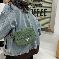 Vintage Corduroy Crossbody Bag