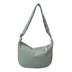 Solid Color Corduroy Shoulder Bag