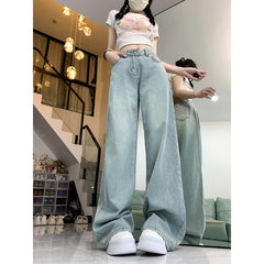 Back Bow Embroidered Wide Leg Jeans