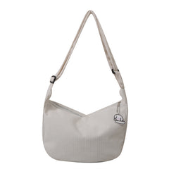 Solid Color Corduroy Shoulder Bag