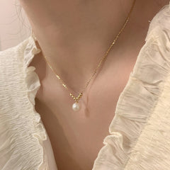 Galaxy Silver Pearl Necklace