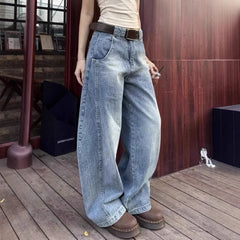 Vintage Loose Straight Machete Jeans
