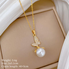 Fairy Pearl Butterfly Necklace