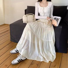 Solid Color Fairy Umbrella Maxi Skirt