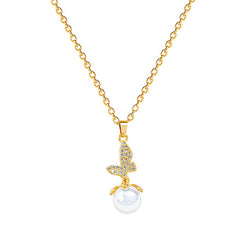 Fairy Pearl Butterfly Necklace