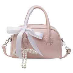 Aesthetic Bow Pu Leather Crossbody Bag