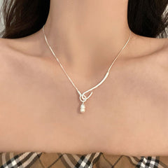 Double-layer Pearl Camellia Necklace - fairypeony