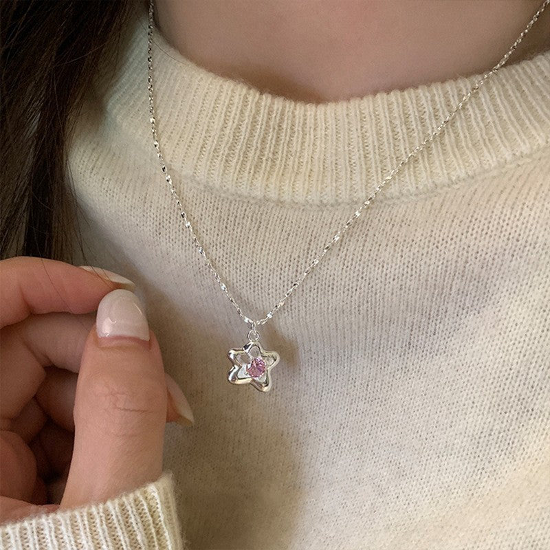 Double-layer Pearl Camellia Necklace - fairypeony
