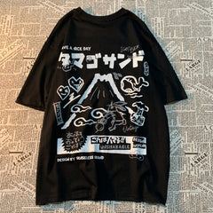 Japanese Cartoon Print Oversized T-shirt