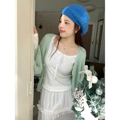 Lace Lacework Round-neck Slimming Inner Long Sleeve Top 3 Color