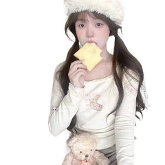 Pure Bear Printed Bottoming Shirt Women