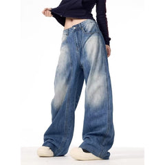 Vintage Light Wash Low Waist Baggy Jeans