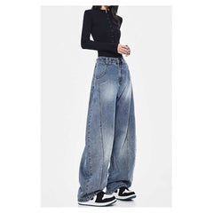 Vintage Wash High Waist Baggy Boyfriend Jeans