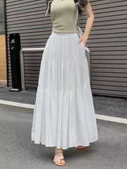 Solid Color Fairy Umbrella Maxi Skirt