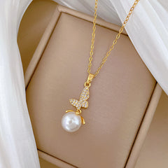 Fairy Pearl Butterfly Necklace
