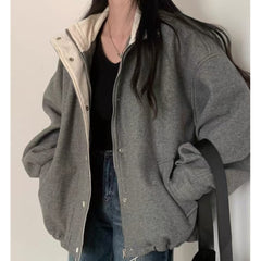 Vintage Oversized Wool Zip UP Jacket