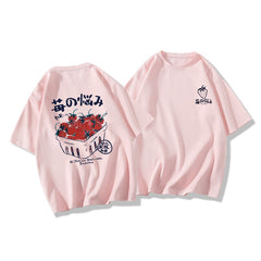 Strawberry Print Oversized T-shirt