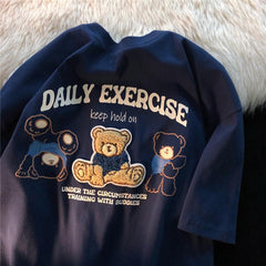 Embroidered Cartoon Beer Oversized T-shirt