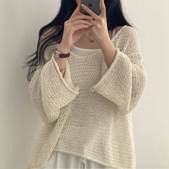 Vintage Long Sleeve Loose Knitted Tee